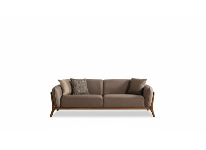 Elegant 3-seater brown sofa for the living room