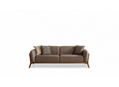 Elegant 3-seater brown sofa for the living room