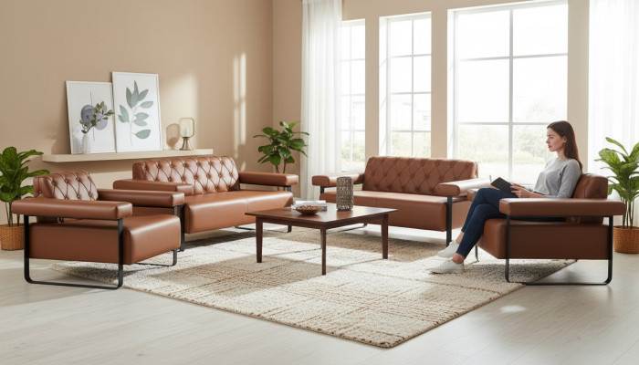 Leather sofas, 2-seater sofas, armchair, couch, buttons, Chesterfield, stainless steel