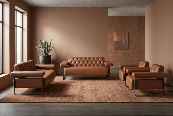 Leather sofas, 2-seater sofas, armchair, couch, buttons, Chesterfield, stainless steel