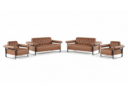 Leather sofas, 2-seater sofas, armchair, couch, buttons, Chesterfield, stainless steel