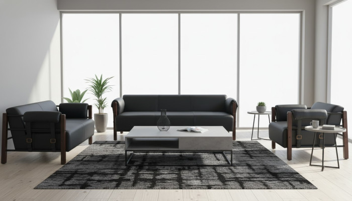 Sofa sets leather sofa 3-seater 2-seater armchair wooden couch
