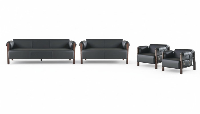 Seating furniture 3-seater 2-seater couch sofas leather sofa set armchair black