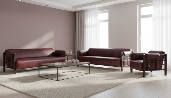 Seating furniture set 3-seater armchair leather soft wood leather sofas modern sofas