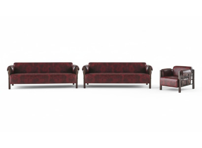Seating furniture set 3-seater armchair leather soft wood leather sofas modern sofas
