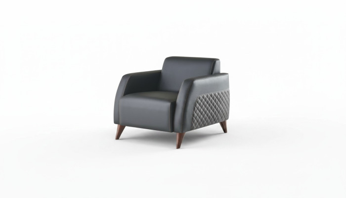 Chair Black Recliner Leather Modern Wood Soft Armrests 1-Seater