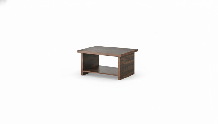 Coffee table brown shelf modern insert rectangular living room office