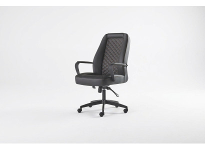 Office chair black swivel chair modern study with wheels leather armchair