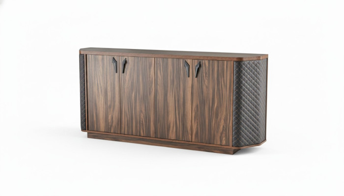 Sideboard Filing Cabinet Brown Four-Door Modern Rectangular Study