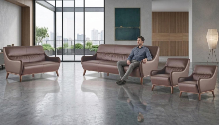 Classic Sofa Sets 3-Seater 2-Seater Armchair Leather Couch Sofa Set