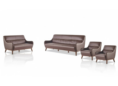 Classic Sofa Sets 3-Seater 2-Seater Armchair Leather Couch Sofa Set