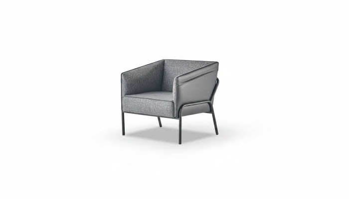 Chair Leather Stainless Steel Gray 1-Seater Modern Recliner Style Textile