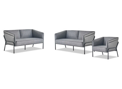 Seating furniture leather sofas reclining armchair 2-seater armchair gray stainless steel leather