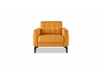 Chesterfield armchair, chair modern soft leather stainless steel wood armrests