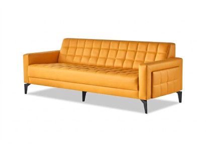 Leather sofa 3-seater Chesterfield modern three-seater couch leather wood
