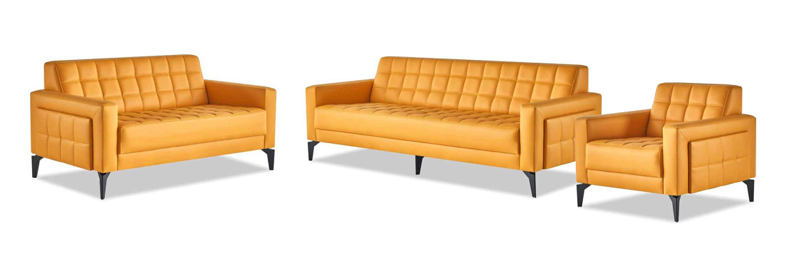 Sofa set leather sofas modern yellow Chesterfield 3-seater 2-seater armchair