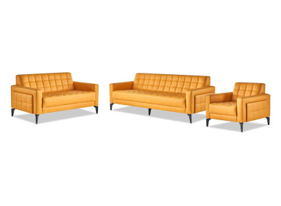 Sofa set leather sofas modern yellow Chesterfield 3-seater 2-seater armchair
