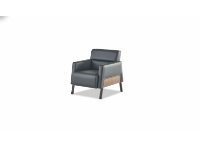 Black Armchair Modern 1-Seater Study Living Room Leather Armchair Soft