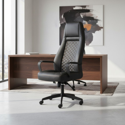 Executive chair black office chair modern leather with wheels study office