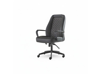 Swivel Office Chair Black With Wheels Modern Leather Wood