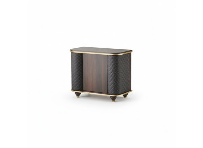 Rectangular Sideboard Brown Black Doors Modern Filing Cabinet