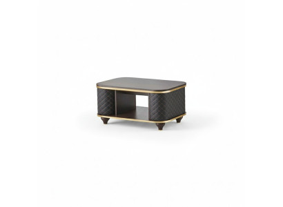 Coffee table brown black modern rectangular shelf office furniture