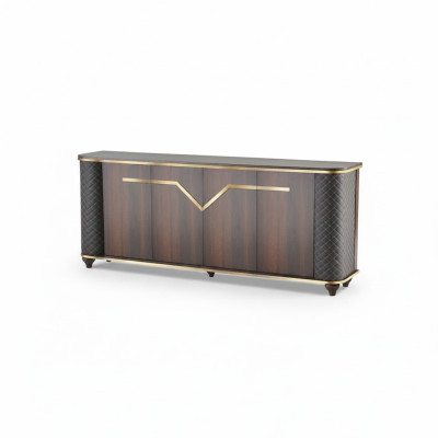 Sideboard Brown Black Two-Tone Modern Doors Study Room Rectangle