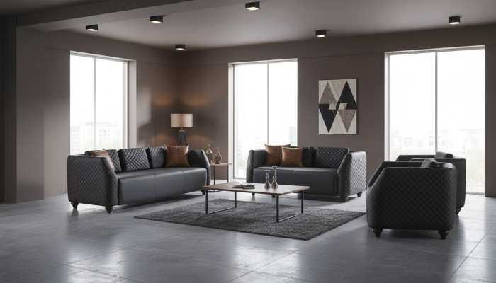 Sofa sets 3-seater 2-seater armchair black leather sofas upholstered couch