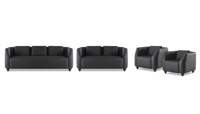 Sofa sets 3-seater 2-seater armchair black leather sofas upholstered couch