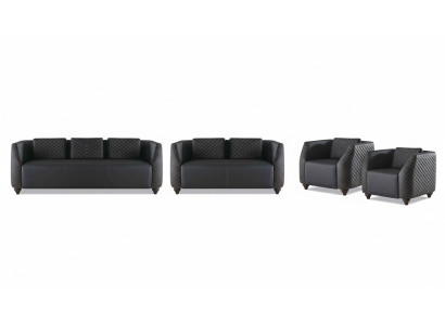 Sofa sets 3-seater 2-seater armchair black leather sofas upholstered couch