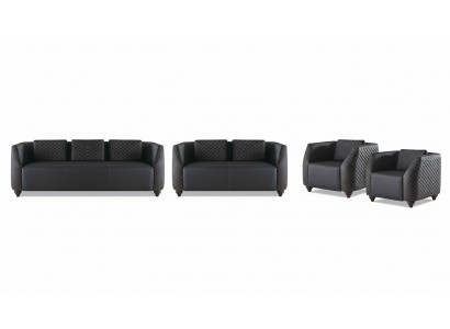 Sofa sets 3-seater 2-seater armchair black leather sofas upholstered couch