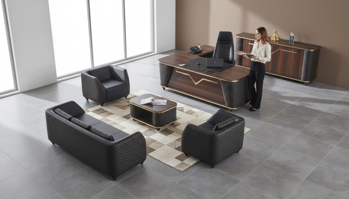 Complete office set desk sofas sideboard office furniture