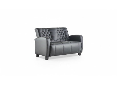 Ledesofa Chesterfield Couch 2-seater Sofa Modern Two-seater Leather Wood
