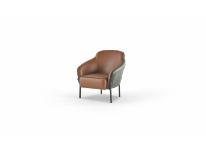 Armchair Brown Black Recliner Modern Leather Stainless Steel 1-Seater Soft