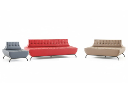 Complete Sofa Set Red 3-Seater Beige 2-Seater Gray Armchair Art Deco Leather