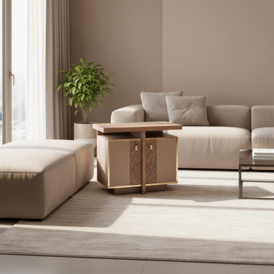Light brown wood dresser, modern, rectangular, storage, study, office
