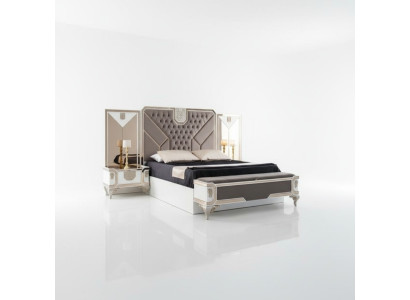 Bedroom set bed + 2x nightstands + dresser 5-piece modern furniture