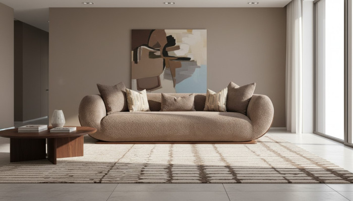 3-seater textile sofa, luxury living room sofa, new modern furniture