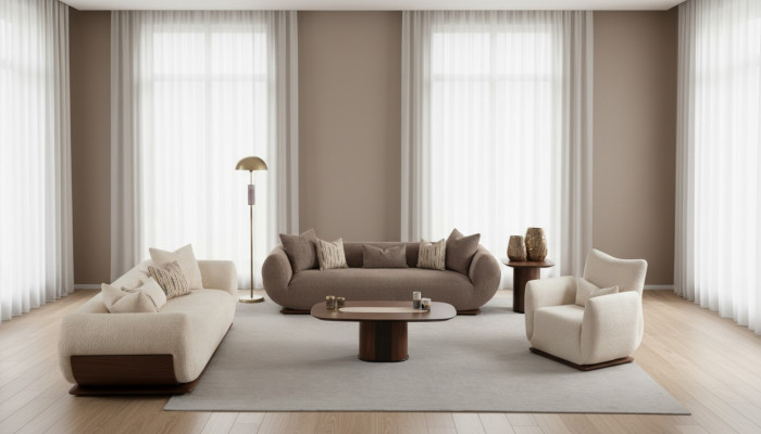 3+3+1 sofa set made of wood with luxury design