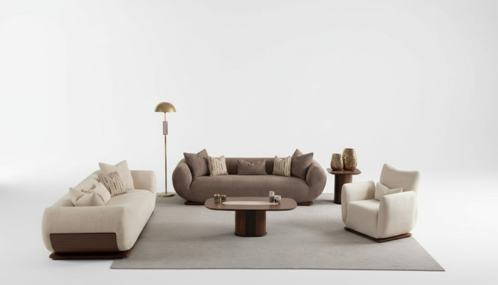 3+3+1 sofa set made of wood with luxury design
