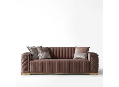 Modern pink fabric 3-seater