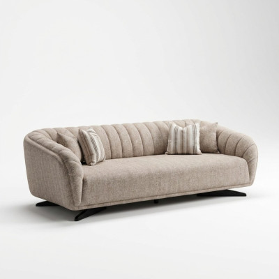 Modern gray fabric 3-seater sofa