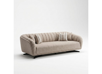 Modern gray fabric 3-seater sofa