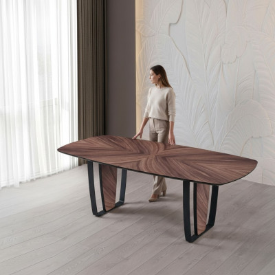 Luxury dining table made of black wood