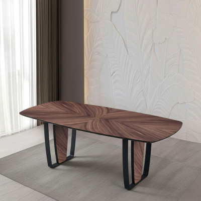 Luxury dining table made of black wood