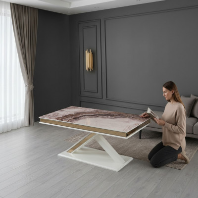 Luxury extendable wooden dining table with modern design