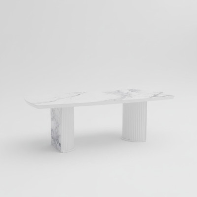 Luxury wooden and marble dining table, new and modern