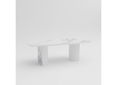 Luxury wooden and marble dining table, new and modern