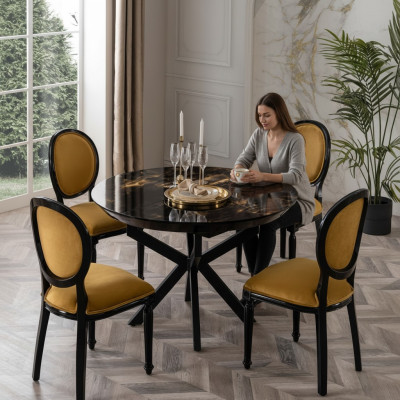 Designer round wooden dining table