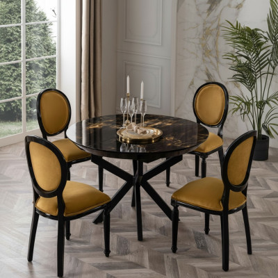 Designer round wooden dining table